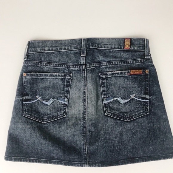 7 For All Mankind Jean Mini Skirt Size 25 - Picture 5 of 6